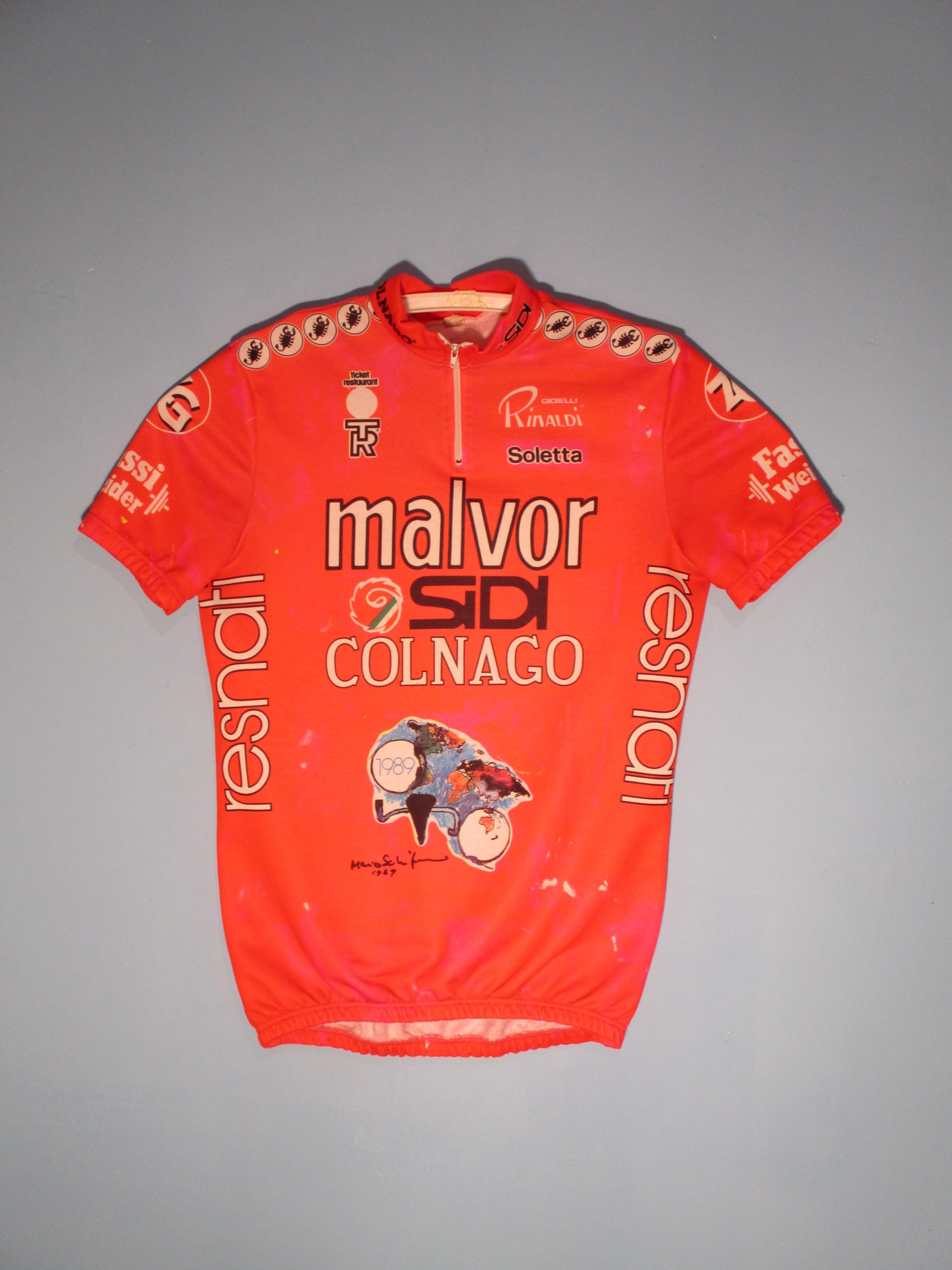 MALVOR d SIDI COLNAGO RESNATI 1989 CYCLING SHIRT Ton Merckx Cycling Jerseys Tour through the world of cycling jerseys