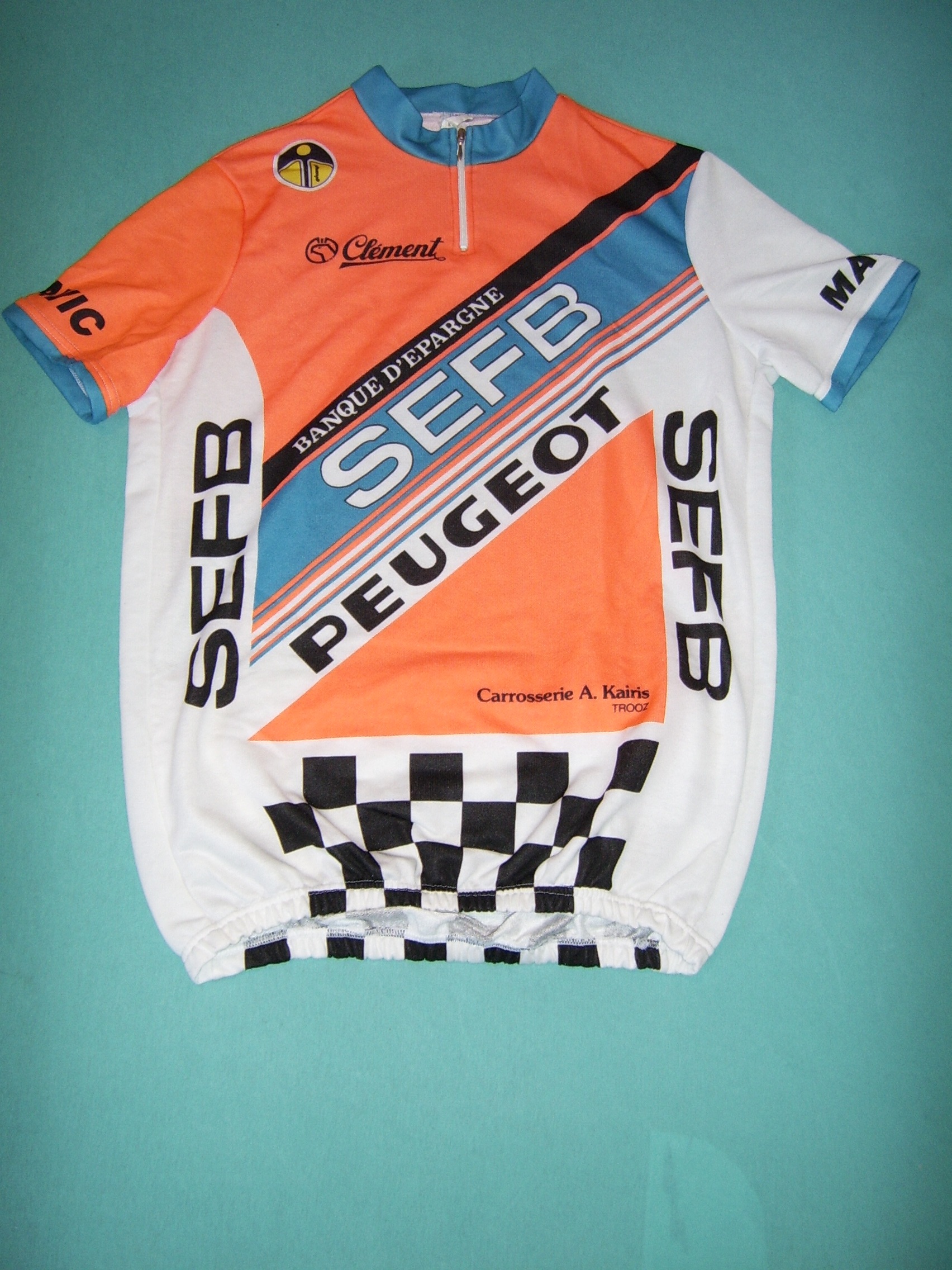 Maillot Cyclisme Vintage 1988 SEFB Peugeot Mavic - Taille 5 Homme (Occasion)