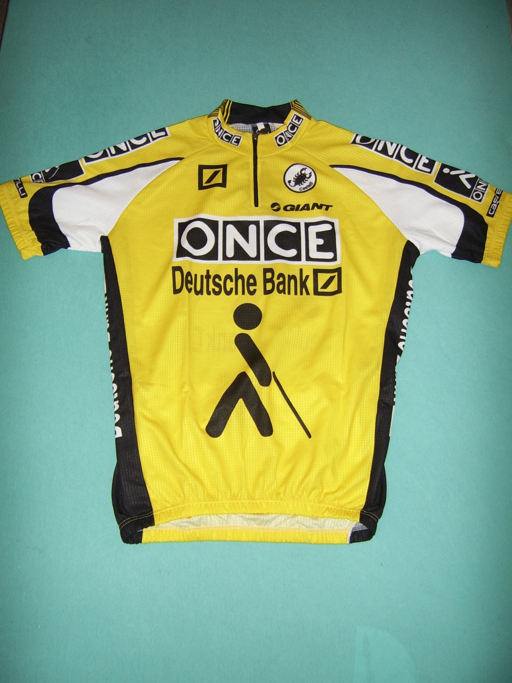 Maillot Cycliste Vintage ONCE Deutsche Bank - Giordana Taille XXL - Jaune - JALABERT
