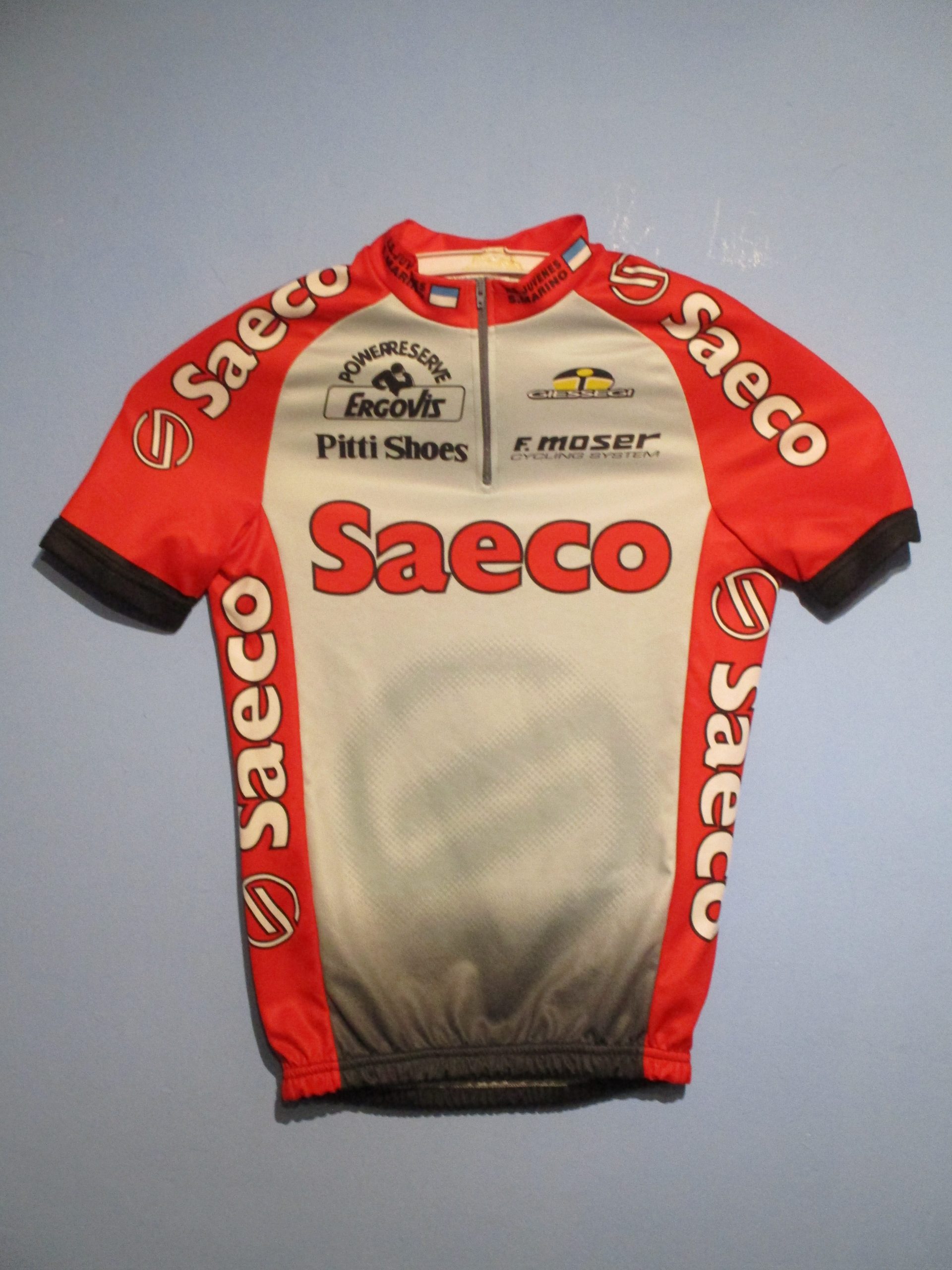 Maillot Cyclisme SAECO GIESSEGI – Taille M, Manches Courtes, Vintage